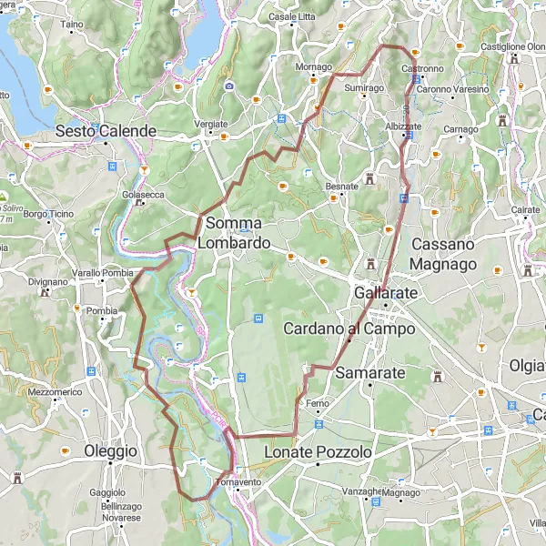 Kartminiatyr av "Opplev naturen på sitt beste i Lombardia" sykkelinspirasjon i Lombardia, Italy. Generert av Tarmacs.app sykkelrutoplanlegger