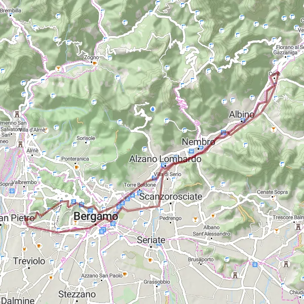 Mapa miniatúra "Objavte krásy Lombardie na gravelovej prechádzke" cyklistická inšpirácia v Lombardia, Italy. Vygenerované cyklistickým plánovačom trás Tarmacs.app