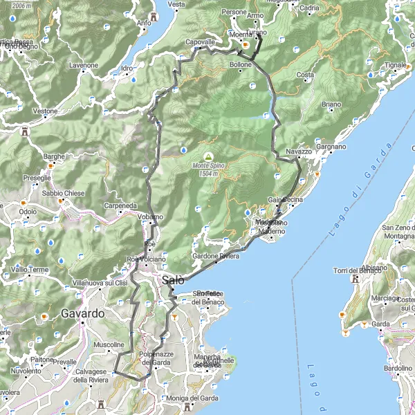 Zemljevid v pomanjšavi "Uživajte v razgibanem cestnem kolesarjenju" kolesarske inspiracije v Lombardia, Italy. Generirano z načrtovalcem kolesarskih poti Tarmacs.app