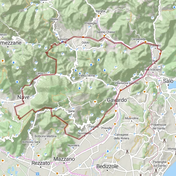 Map miniature of "The Gravel Adventure" cycling inspiration in Lombardia, Italy. Generated by Tarmacs.app cycling route planner