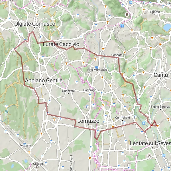 Miniatuurkaart van de fietsinspiratie "Ontdek de natuurlijke pracht van Lombardia" in Lombardia, Italy. Gemaakt door de Tarmacs.app fietsrouteplanner