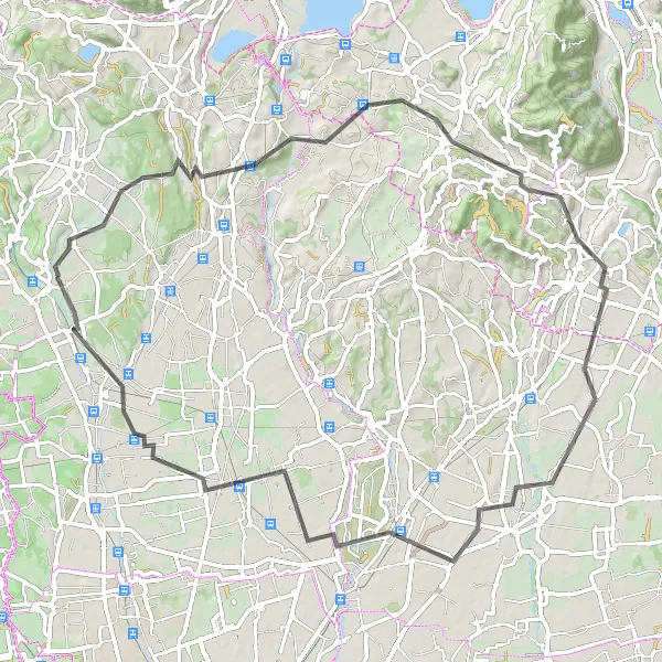 Miniatura della mappa di ispirazione al ciclismo "Road tra Novedrate e Meda" nella regione di Lombardia, Italy. Generata da Tarmacs.app, pianificatore di rotte ciclistiche