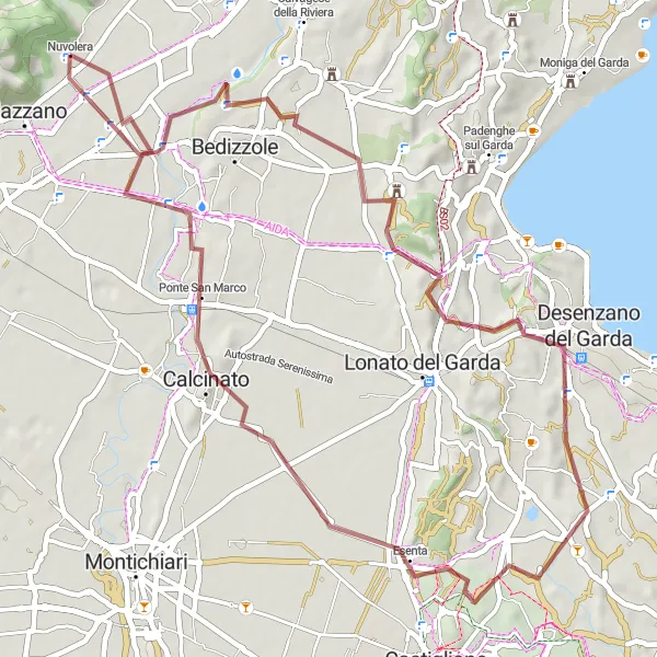 Map miniature of "Exploring the Castello di Drugolo" cycling inspiration in Lombardia, Italy. Generated by Tarmacs.app cycling route planner