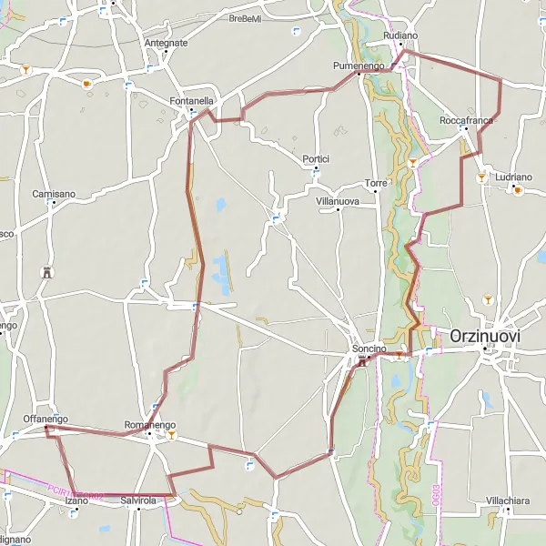 Miniatura della mappa di ispirazione al ciclismo "Tour Panoramico nel Cuore della Lombardia" nella regione di Lombardia, Italy. Generata da Tarmacs.app, pianificatore di rotte ciclistiche