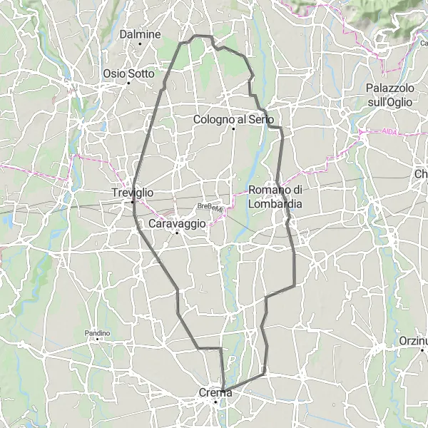 Miniatuurkaart van de fietsinspiratie "Uitdagende route door Lombardia" in Lombardia, Italy. Gemaakt door de Tarmacs.app fietsrouteplanner