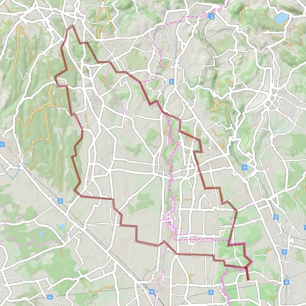 Miniaturní mapa "Gravelový okruh okolo Olgiate Comasco a Veniano" inspirace pro cyklisty v oblasti Lombardia, Italy. Vytvořeno pomocí plánovače tras Tarmacs.app