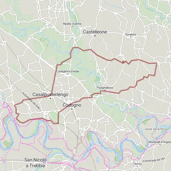 Miniatura della mappa di ispirazione al ciclismo "Esplorando la Campagna Lombarda" nella regione di Lombardia, Italy. Generata da Tarmacs.app, pianificatore di rotte ciclistiche