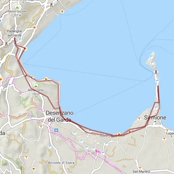 Karten-Miniaturansicht der Radinspiration "Die Sirmione Gravel Tour" in Lombardia, Italy. Erstellt vom Tarmacs.app-Routenplaner für Radtouren