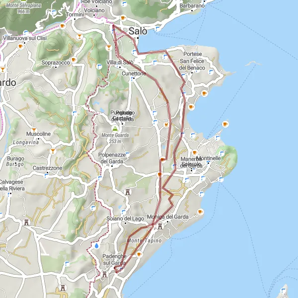 Karten-Miniaturansicht der Radinspiration "Die Manerba del Garda Tour" in Lombardia, Italy. Erstellt vom Tarmacs.app-Routenplaner für Radtouren