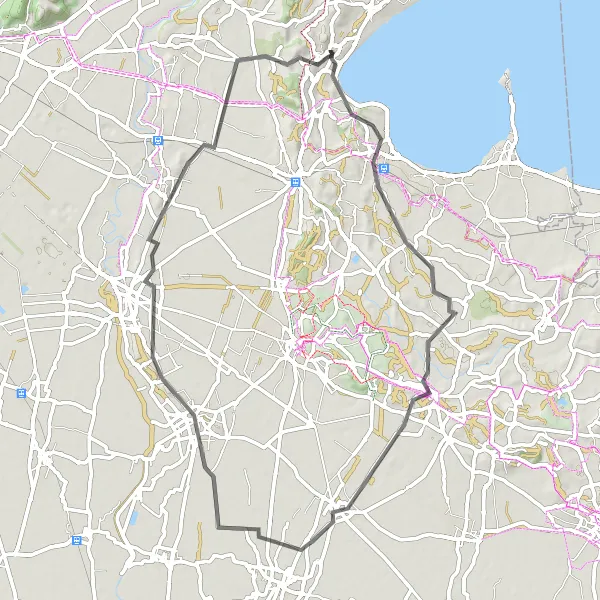 Mapa miniatúra "Okruh na kole z Padenghe sul Garda - Monte Corno" cyklistická inšpirácia v Lombardia, Italy. Vygenerované cyklistickým plánovačom trás Tarmacs.app