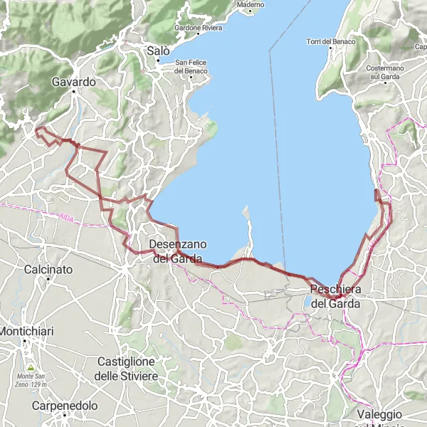 Karttaminiaatyyri "Pyöräilyreitti Monte Paitonelta" pyöräilyinspiraatiosta alueella Lombardia, Italy. Luotu Tarmacs.app pyöräilyreittisuunnittelijalla