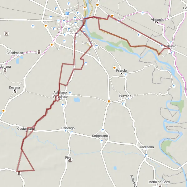 Miniaturní mapa "Gravel cyklostezka k Castello Visconteo" inspirace pro cyklisty v oblasti Lombardia, Italy. Vytvořeno pomocí plánovače tras Tarmacs.app