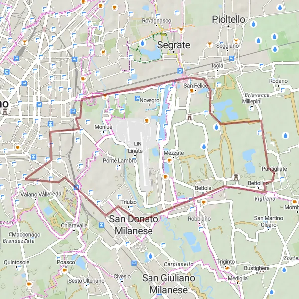 Miniaturní mapa "Gravel Trail through Lombardia" inspirace pro cyklisty v oblasti Lombardia, Italy. Vytvořeno pomocí plánovače tras Tarmacs.app