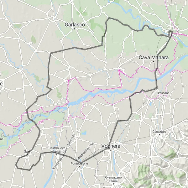 Map miniature of "Countryside Adventure to Dorno" cycling inspiration in Lombardia, Italy. Generated by Tarmacs.app cycling route planner