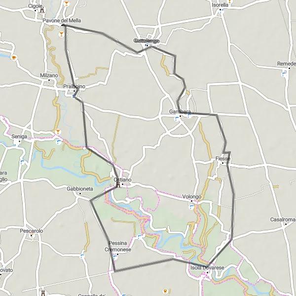 Map miniature of "Gambara Loop" cycling inspiration in Lombardia, Italy. Generated by Tarmacs.app cycling route planner