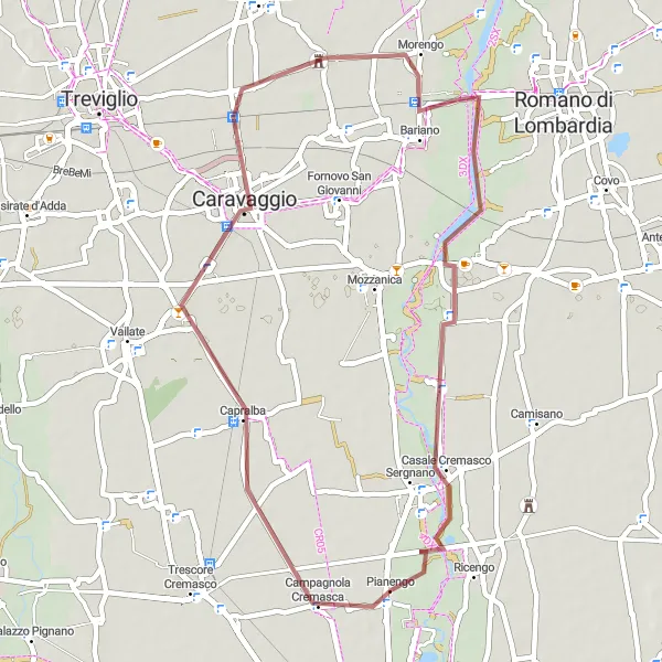 Karten-Miniaturansicht der Radinspiration "Entdecke das ländliche Lombardia" in Lombardia, Italy. Erstellt vom Tarmacs.app-Routenplaner für Radtouren
