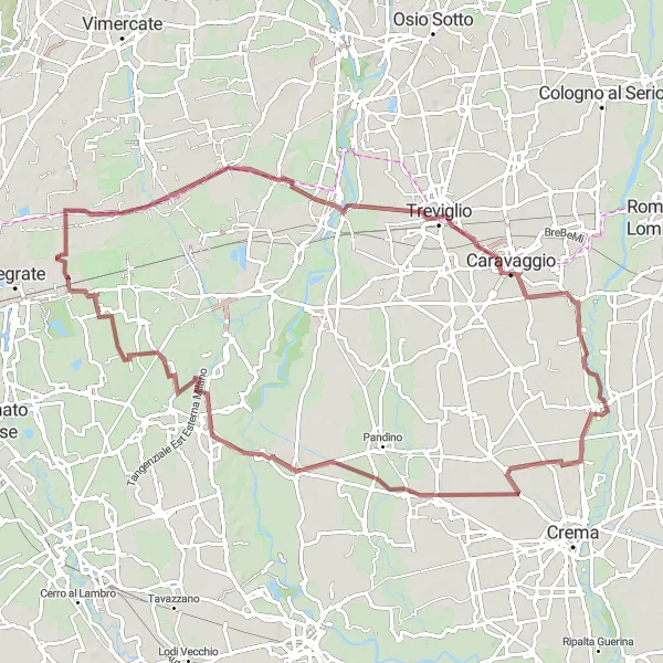 Miniatura della mappa di ispirazione al ciclismo "Esplorazione in Gravel tra Campagne e Borghi di Bisnate" nella regione di Lombardia, Italy. Generata da Tarmacs.app, pianificatore di rotte ciclistiche