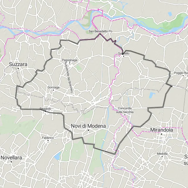 Kartminiatyr av "Historisk 93 km veirute gjennom Lombardia" sykkelinspirasjon i Lombardia, Italy. Generert av Tarmacs.app sykkelrutoplanlegger
