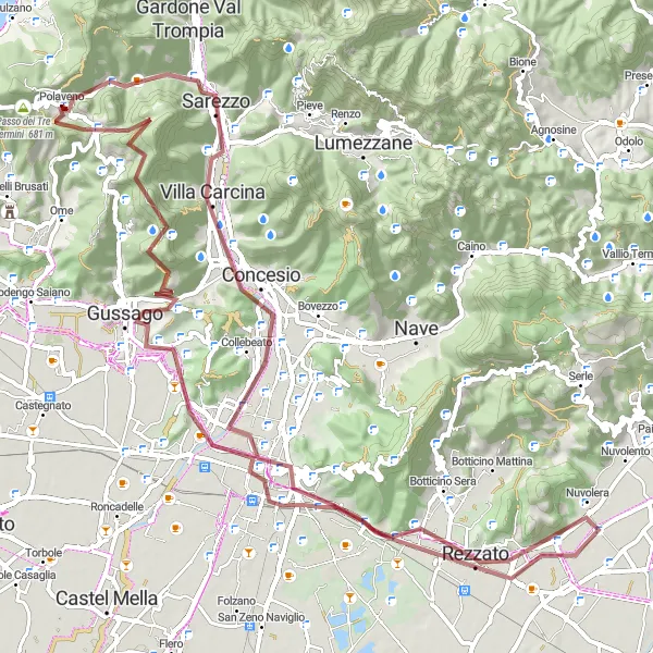 Map miniature of "Gravel Ride through Lombardia Countryside" cycling inspiration in Lombardia, Italy. Generated by Tarmacs.app cycling route planner