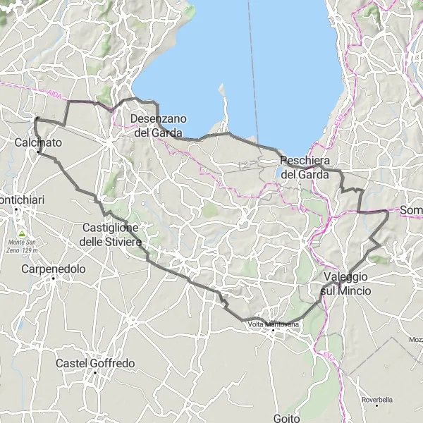 Miniaturní mapa "Cyklotrasa kolem Monte Corno a Grotta Votiva" inspirace pro cyklisty v oblasti Lombardia, Italy. Vytvořeno pomocí plánovače tras Tarmacs.app