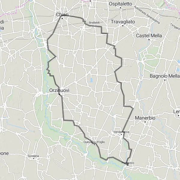 Miniaturní mapa "Cesta kolem Lombardie" inspirace pro cyklisty v oblasti Lombardia, Italy. Vytvořeno pomocí plánovače tras Tarmacs.app