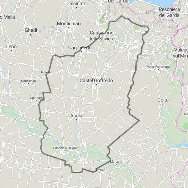 Mapa miniatúra "Okruh Monte Marcello" cyklistická inšpirácia v Lombardia, Italy. Vygenerované cyklistickým plánovačom trás Tarmacs.app