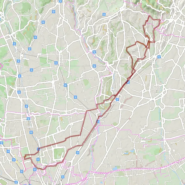 Miniaturní mapa "Gravel cyklistická trasa kolem Quattro Strade" inspirace pro cyklisty v oblasti Lombardia, Italy. Vytvořeno pomocí plánovače tras Tarmacs.app