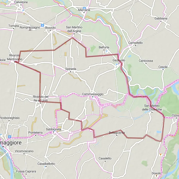 Miniatura mapy "Trasa gravelowa do San Martino dall'Argine" - trasy rowerowej w Lombardia, Italy. Wygenerowane przez planer tras rowerowych Tarmacs.app