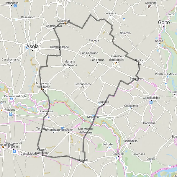 Miniatura mapy "Wioski i winnice nad rzeką Chiese" - trasy rowerowej w Lombardia, Italy. Wygenerowane przez planer tras rowerowych Tarmacs.app
