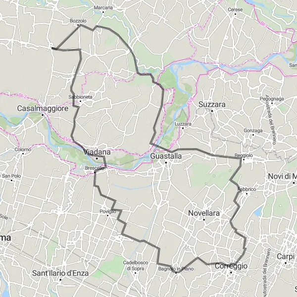 Miniatura mapy "Trasa do Sabbioneta" - trasy rowerowej w Lombardia, Italy. Wygenerowane przez planer tras rowerowych Tarmacs.app