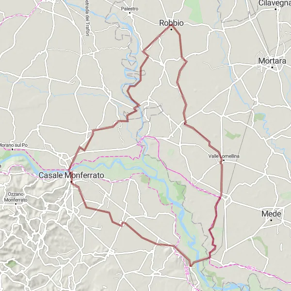 Miniaturní mapa "Z Castelnovetta do Motty de' Conti" inspirace pro cyklisty v oblasti Lombardia, Italy. Vytvořeno pomocí plánovače tras Tarmacs.app