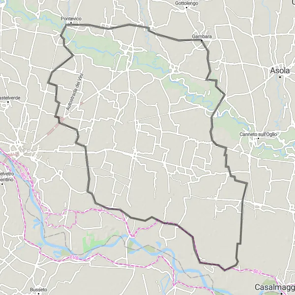 Miniatuurkaart van de fietsinspiratie "Historische Route rond Robecco d'Oglio" in Lombardia, Italy. Gemaakt door de Tarmacs.app fietsrouteplanner