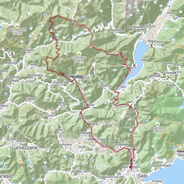 Miniature de la carte de l'inspiration cycliste "Aventure Gravel dans les Collines Lombardes" dans la Lombardia, Italy. Générée par le planificateur d'itinéraire cycliste Tarmacs.app