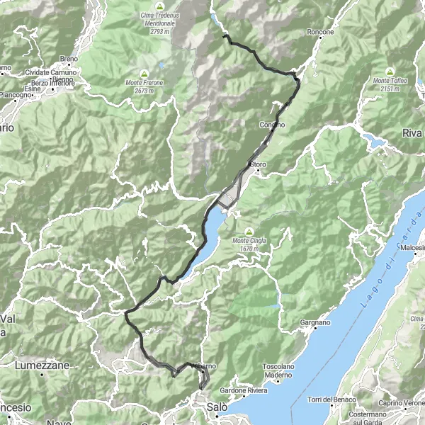 Miniatura mapy "Trasa wokół jeziora Idro" - trasy rowerowej w Lombardia, Italy. Wygenerowane przez planer tras rowerowych Tarmacs.app