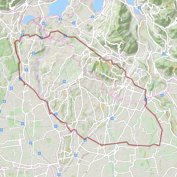 Map miniature of "Roncello Gravel Adventure" cycling inspiration in Lombardia, Italy. Generated by Tarmacs.app cycling route planner