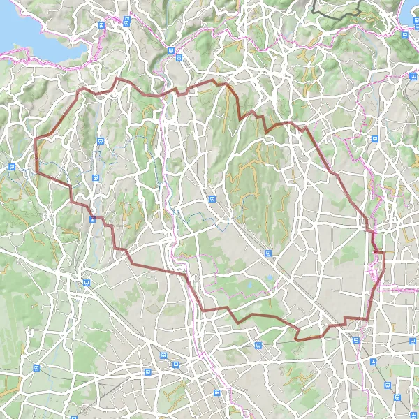 Map miniature of "Guanzate Gravel Adventure" cycling inspiration in Lombardia, Italy. Generated by Tarmacs.app cycling route planner