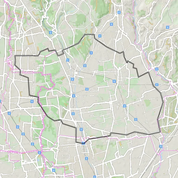 Map miniature of "Monza loop" cycling inspiration in Lombardia, Italy. Generated by Tarmacs.app cycling route planner