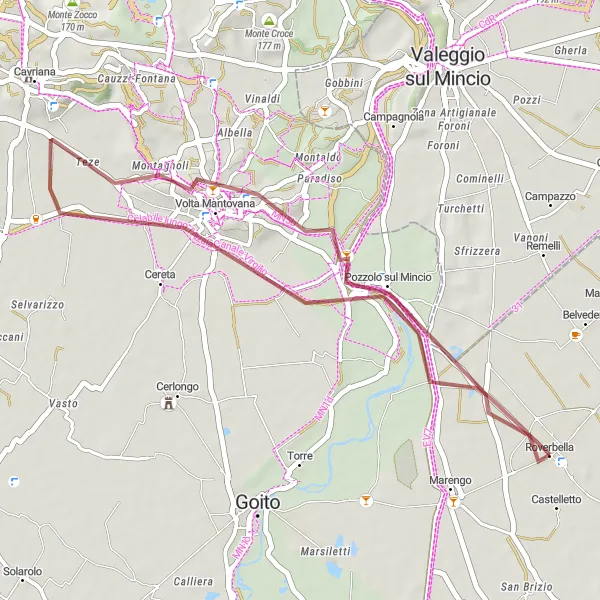 Mapa miniatúra "Gravelová trasa cez Monte Lonato" cyklistická inšpirácia v Lombardia, Italy. Vygenerované cyklistickým plánovačom trás Tarmacs.app