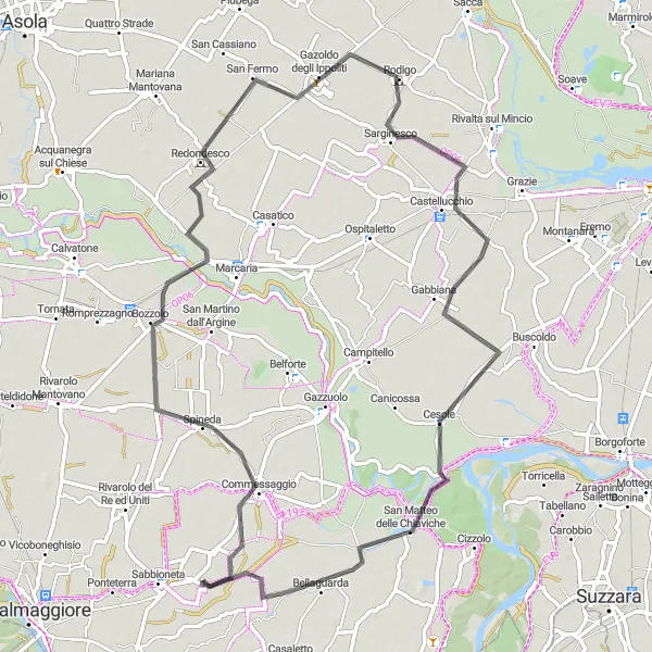 Miniatura mapy "Trasa rowerowa przez Gazoldo degli Ippoliti" - trasy rowerowej w Lombardia, Italy. Wygenerowane przez planer tras rowerowych Tarmacs.app