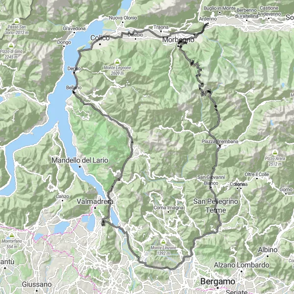 Miniaturní mapa "Okružní cyklotrasa Pescate - Garlate" inspirace pro cyklisty v oblasti Lombardia, Italy. Vytvořeno pomocí plánovače tras Tarmacs.app