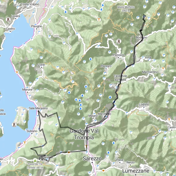 Miniature de la carte de l'inspiration cycliste "La Promenade du Lac d'Iseo" dans la Lombardia, Italy. Générée par le planificateur d'itinéraire cycliste Tarmacs.app