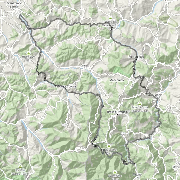 Kartminiatyr av "Utforsk vakre fjellandskap og historiske landemerker" sykkelinspirasjon i Lombardia, Italy. Generert av Tarmacs.app sykkelrutoplanlegger