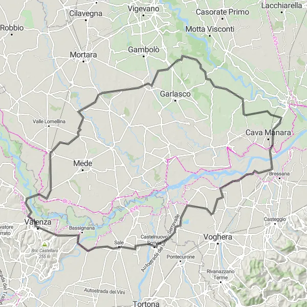 Kartminiatyr av "Veitur sykkeltur til San Martino Siccomario" sykkelinspirasjon i Lombardia, Italy. Generert av Tarmacs.app sykkelrutoplanlegger