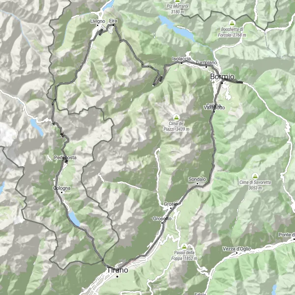 Miniatuurkaart van de fietsinspiratie "Panoramische Route door de Alpen" in Lombardia, Italy. Gemaakt door de Tarmacs.app fietsrouteplanner