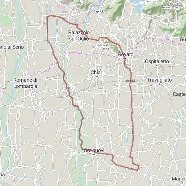 Zemljevid v pomanjšavi "Gorska avantura v Lombardiji" kolesarske inspiracije v Lombardia, Italy. Generirano z načrtovalcem kolesarskih poti Tarmacs.app