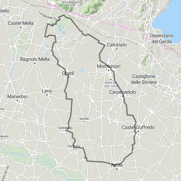 Miniatura della mappa di ispirazione al ciclismo "Esplorazione ciclistica delle colline lombarde" nella regione di Lombardia, Italy. Generata da Tarmacs.app, pianificatore di rotte ciclistiche