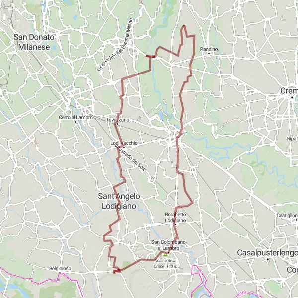 Miniatura mapy "Trasa Sant'Angelo Lodigiano - Collina della Croce" - trasy rowerowej w Lombardia, Italy. Wygenerowane przez planer tras rowerowych Tarmacs.app
