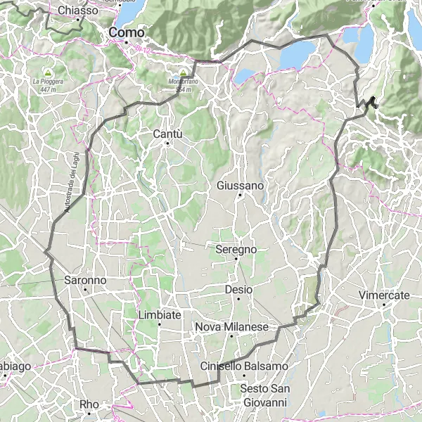 Miniatura mapy "Przez malownicze Villasanta" - trasy rowerowej w Lombardia, Italy. Wygenerowane przez planer tras rowerowych Tarmacs.app