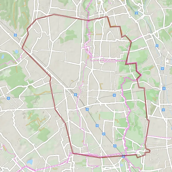 Map miniature of "Gravel cycling: Senago to Gerenzano and Limbiate" cycling inspiration in Lombardia, Italy. Generated by Tarmacs.app cycling route planner