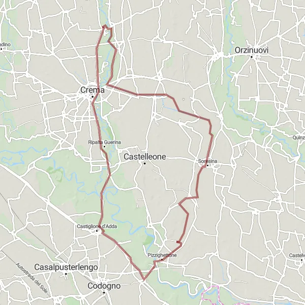 Miniaturní mapa "Gravel Translombardica" inspirace pro cyklisty v oblasti Lombardia, Italy. Vytvořeno pomocí plánovače tras Tarmacs.app